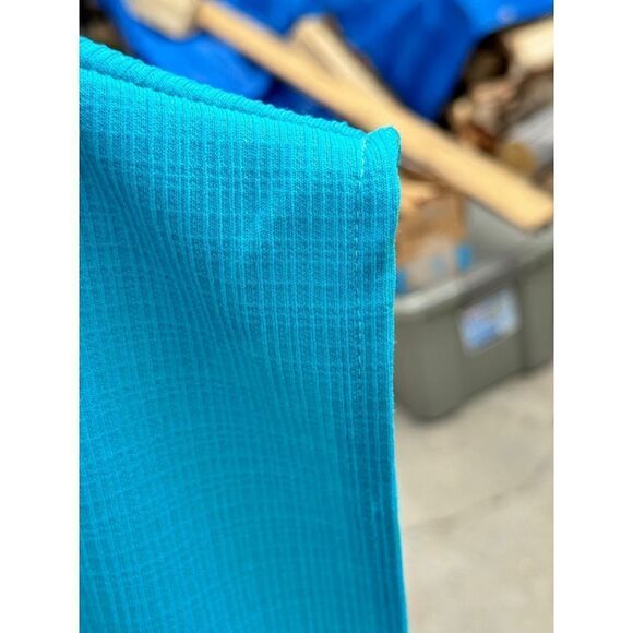 Vintage Sears teal dress elastic waist one tag - Picture 10 of 11